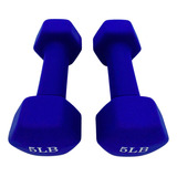 Par Mancuernas Recubiertas Neopreno 5 Lbs Wod Pro Gym Color Azul