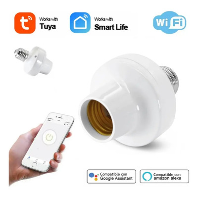 Socket Para Foco Inteligente Control Wifi Para Bombilla Led E27 Con Función Temporizador, Tuya Inteligente Wifi Portalámparas Compatible Con Alexa Y Google Home Control Voz | MercadoLibre
