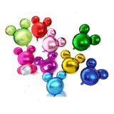 10 Balão Metalizado Mini Minnie/mickey Perfil De 37 Cm 