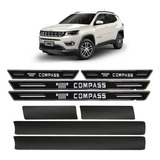 Kit Soleira Platinum Proteção De Porta Jeep Compass 16 A 22