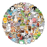  Stickers De Animalitos Impermeables 100 Unid