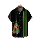 Camisa Hawaiana Unisex For Perro Navideño, Camisa De Playa