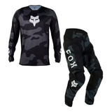 Traje Para Moto Cross Fox 180 Bnkr Negro 23