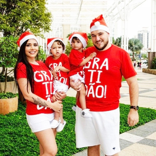 Kit Camisetas Gratidão Conjunto Família Pai Mãe Filho Filha