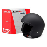 Casco Moto Abierto Ls2 Original Spitfire Solid Negro Mate