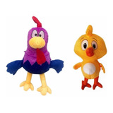 2 Pelúcias Galo Pintinho Amarelinho Turma Galinha Pintadinha