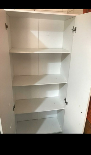 Despensero Blanco De Melamina 2 Puertas, Aprox 1,80 × 90 Imp