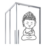 Adesivo Para Vidro Box Preto - Buda Meditando