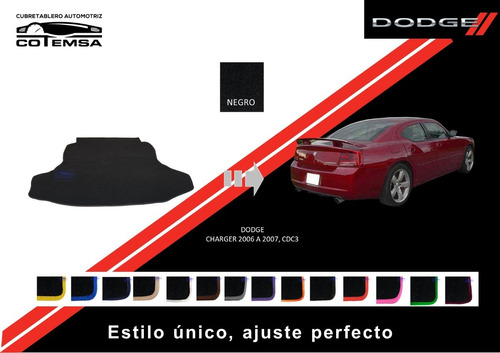 Cubre Cajuela Aut. (colores) Dodge Charger De 2006 A 2007