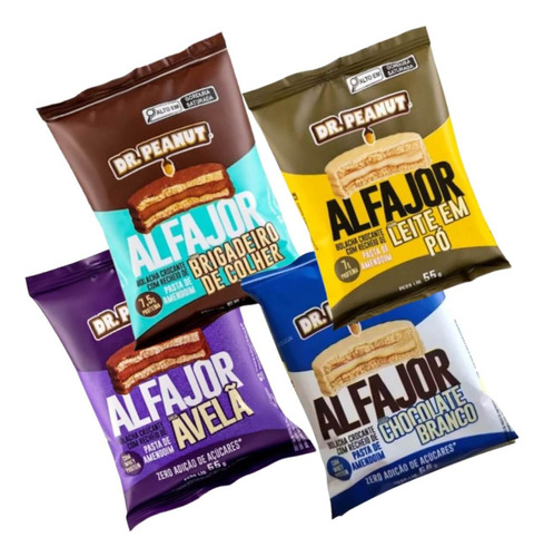 Alfajor C/ Whey Dr. Peanut Pasta De Amendoim 4un 55g Cada