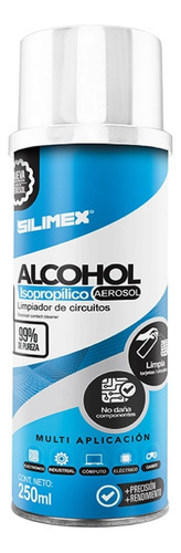 Alcohol Isopropílico Silimex Aerosol De 250 Ml 99% De Pureza Para Limpieza Interna De Equipo De Cómputo Y Electrónica