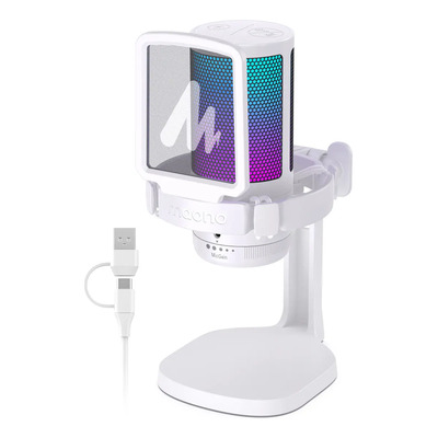 Maono Micrófono Condensador para Pc Gamer, Micrófono Usb para Stream Podcast youtube tiktok, Dgm20 Color Blanco | Meses sin interés
