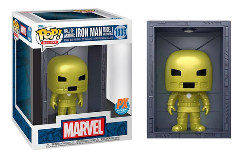 Funko Pop Deluxe Hall Of Armor Iron Man 1035 Golden Marvel 