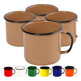 4 Caneca Esmaltada Agata 160ml Ewel Original Indução N6 Café