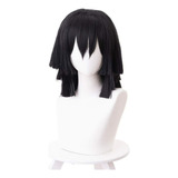 Demon Slayer Iguro Obanai Cosplay Peluca Corto Pelo 40cm A