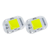 02 Chip Led Para Refletor Luz Fria Não Precisa Reator 100w