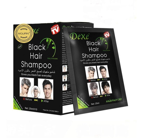 Shampoo Pinta Canas En 10min Color Negro X 10 Unidades
