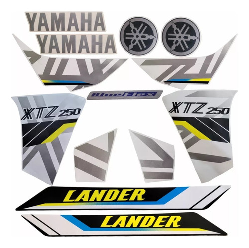Faixa Jogo Adesivo Yamaha Xtz 250 Lander 2020 Branca