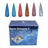 Gama Gel Uv Efecto Diamante Para Uñas X 6 Piezas 10 Ml