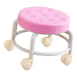 Xiaery Silla Con Asiento De Ruedas Taburete De Pedicura Rosa