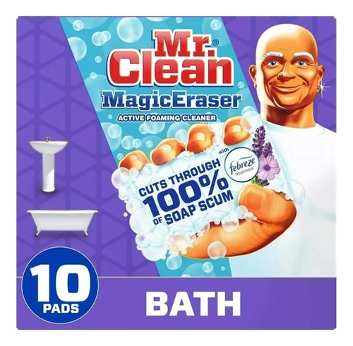 Esponjas Mr Clean Magic Eraser Para Limpeza Banheiro Lavanda