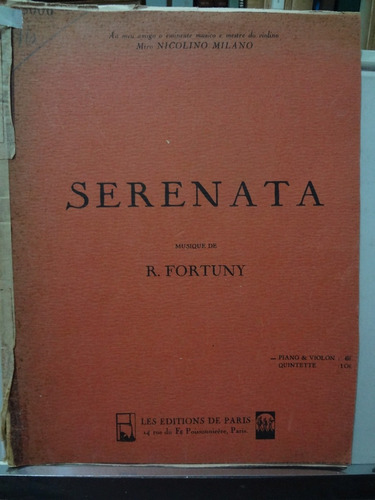 Partitura Violino Piano Serenata R. Fortuny