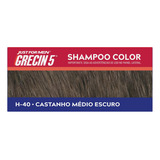 Kit Tintura Just For Men  Grecin 5 Tom H-40 Castango Médio Escuro