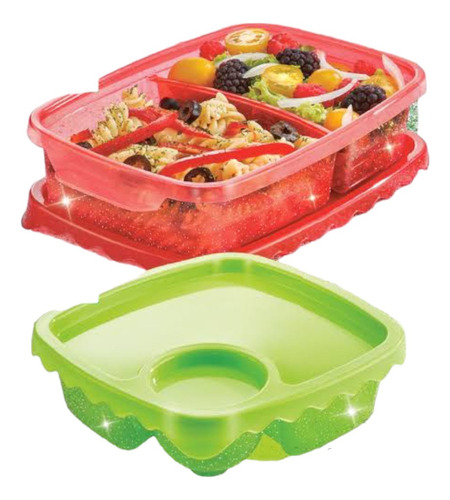 Juego De 2 Recipientes Lunch Plastico