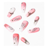 Uñas Postizas Press-on Hechas A Mano, 10 Pzs., Rosado