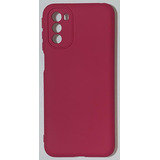 Capinha Silicone Compativel Motorola Moto G41 6.4 Aveludada Cor Vinho