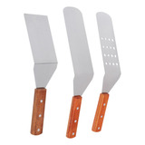 Espatula Volteadora Cocina Plancha Acero Inoxidable 3pcs