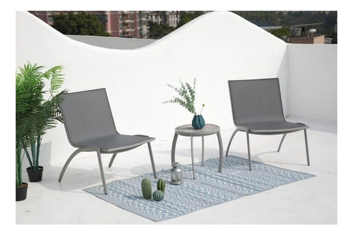 Set Royal 2 Sillones 1 Mesa De Café Cec Exterior Gris