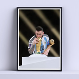 Cuadro Messi Campeon Y Mejor Jugador 30x40cm Listo P Colgar