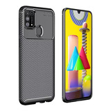 Funda Acabado Tipo Fibra De Carbono Para Samsung M31