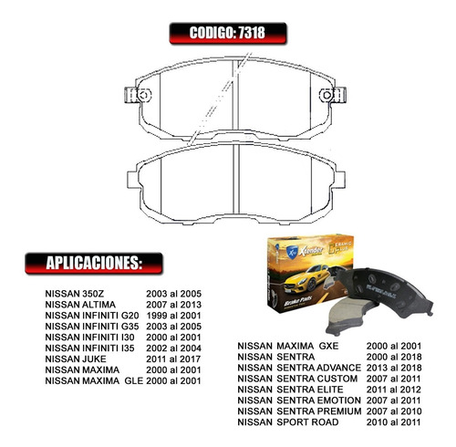 Pastillas De Freno Delanteras Nissan Altima 2007-2008 #7318 Foto 2