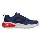 Tenis Skechers 232560nvrd Air Cushioning Hombre Color Azul Diseño De La Tela Liso Talla 25.5