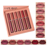 Set De Maquillaje 6pcs Lápiz Labial Líquido Mate Plumper