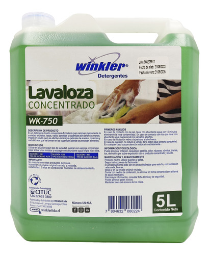 Winkler Lavaloza Concentrado 5 Litros 