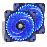 Kit 2 Cooler Fan Led 120mm Ventoinha Gabinete Cpu Gamer Pc