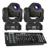 Kit 2 Moving Head Spot Led 60w Cor/ Desenhos + Mesa Dmx 192c