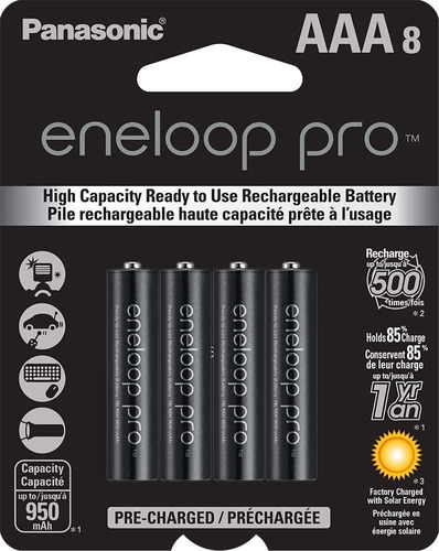 Pila Recargable Panasonic Eneloop Pro Aaa 8 Unidades 950 Mah