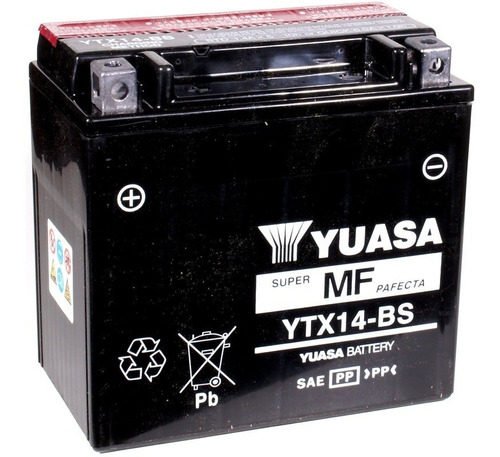 Bateria Gel Yuasa Ytx14-bs Gel 12v 12ah Bmw F650 Sti Full