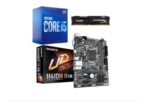 Kit Intel 10 Geração I5 10400f Gigabyte H410m-h 8gb 2666mhz