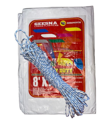 Kit De Lona Geesna Heavy Duty Ligera 2x3 Con Piola Forrada