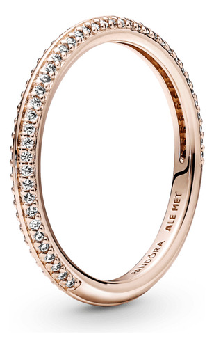 Anillo Pandora De Pavé Recubrimiento En Oro Rosa De 14k Me