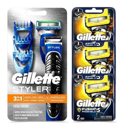 Aparelho De Barbear Gillette Proglide Styler + 6 Cargas