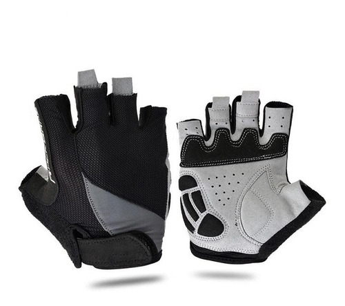 Guantes Rokabike Ciclismo Gel Dedo Corto Negro Gym Gimnasio