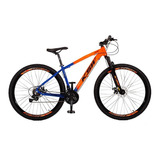 Bicicleta Ksw Xlt 100 21v Shimano Cor Azul Bic Com Laranja Com Preto Tamanho Do Quadro 17