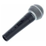 Microfone De Mão Shure Sm58 S Cardióide Profissional Cinza