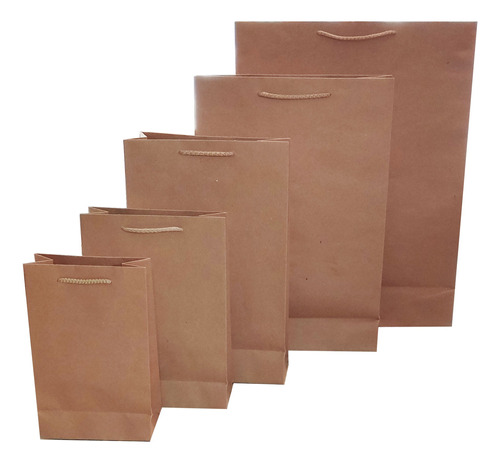 Bolsas Papel Kraft Mayoreo Pack 100pzs. 5 Tam.ch-m-g-j-gig.